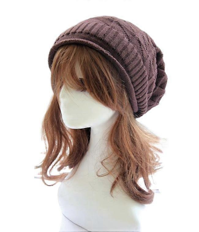 ENJOYFUR Women's Slouchy Beanie Hat - Chunky Cable Knit, Oversized Winter Hat, Black & Other Colors