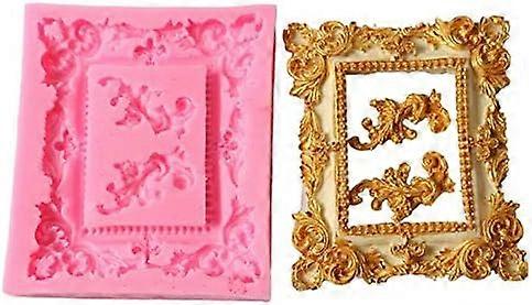 Large Retro Photo Frame Baroque Style Silicone Mold for Fondant Chocolate Molds Ice Cube Gum Clay Biscuit Plaster Resin Cupcake
