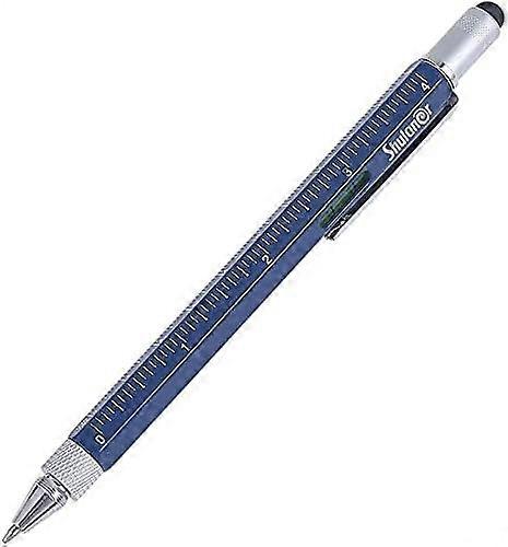 Tool Ballpoint Pen with Ruler, Spirit Level, Stylus, Flat-Head and Phillips Screwdriver, Multifuncti