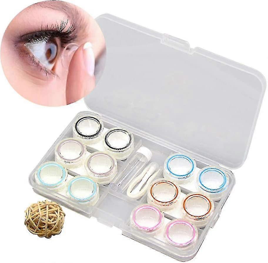 6 Pairs Travel Contact Lens Cases Portable Contact Lens Storage Case Containers