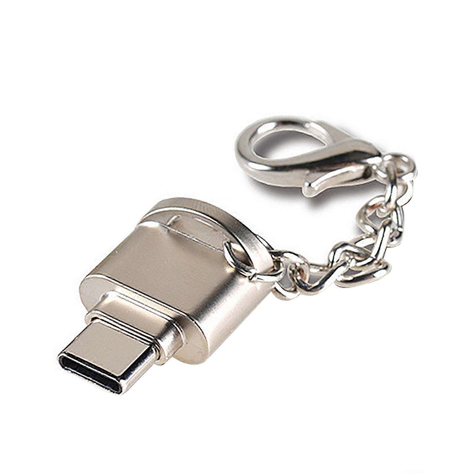 Plug Play Memory Card Reader Multifunctional Mobile Phone OTG3.0 TF Card Reader with Metal Hanging Strap for Camera