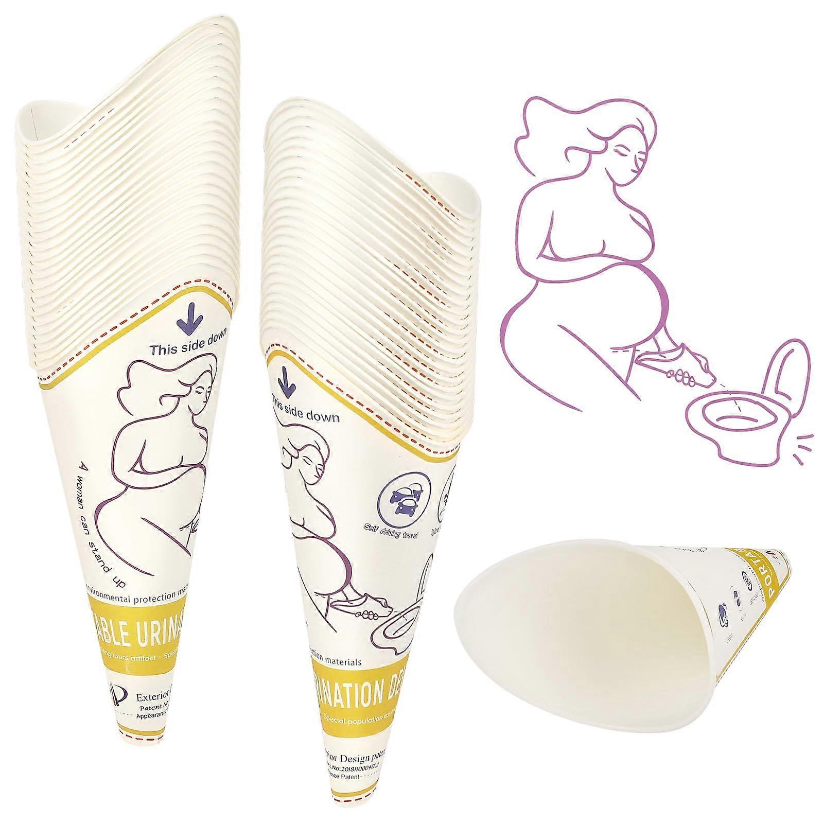 Paquet de 50 urinoirs pour femmes, urine de toilette discrète sur le pouce pour femmes, appareil d'urine portable en papier jetable