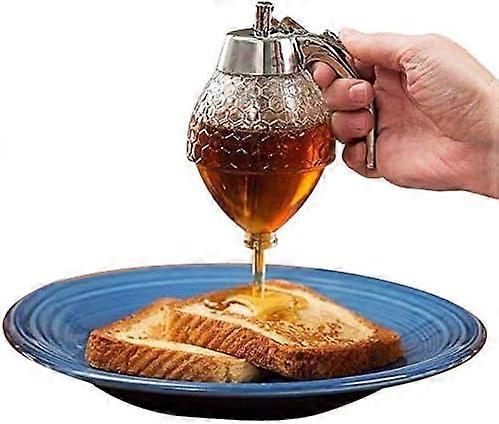 Honey Dispenser Honey Jar Honey Container Drip Free Syrup and Sugar Bowl Honey Syrup Container Dispenser Beautiful Honey Comb Shape
