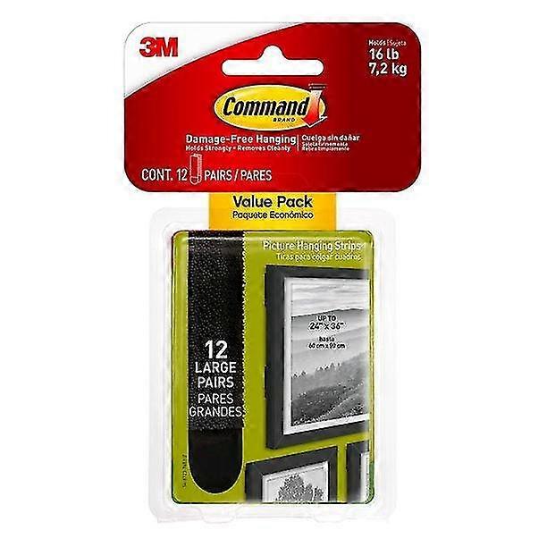 Command large picture hanging strips value pack, black, 12/pack
