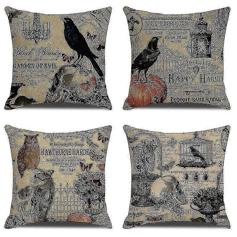 4 Pcs Square Cushion Covers Decorative For Sofa Bed