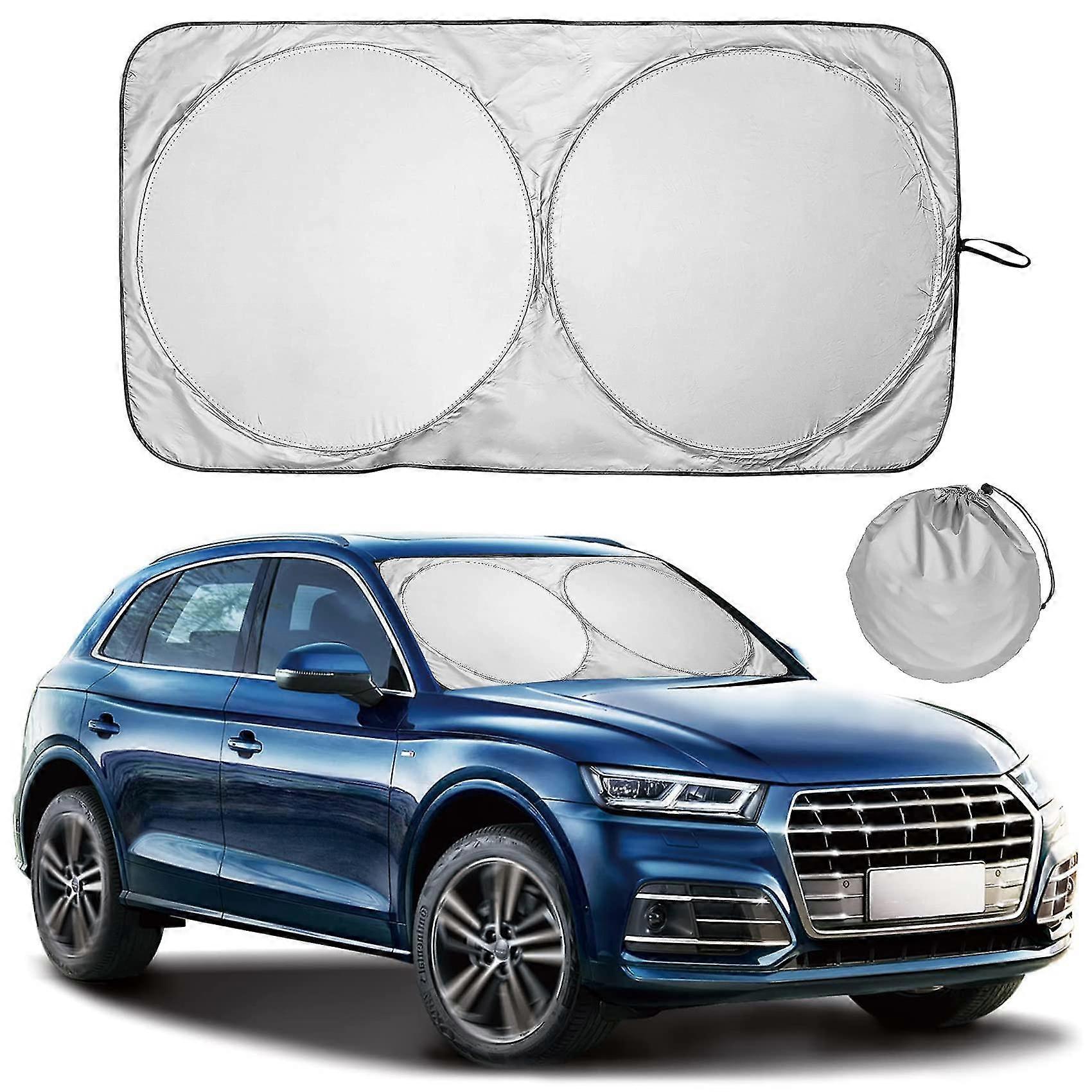 2023 Car Windshield Sun Shade 99% Uv Ray Visor Protector Foldable Front Window Sunshades Sunshade Keep Cooler (63"*35")