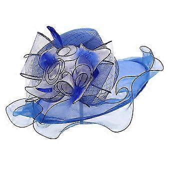 Femmes Race Hats Organza Hat Avec Volants Plumes Mariage Party Hat