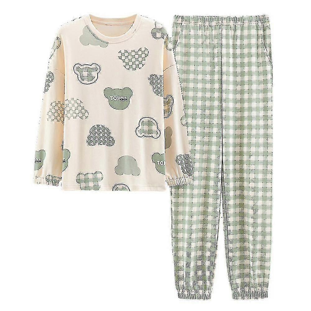 Pantalon à manches longues en coton pour femmes Pullover Thin Suit Spring And Autumn Home Set