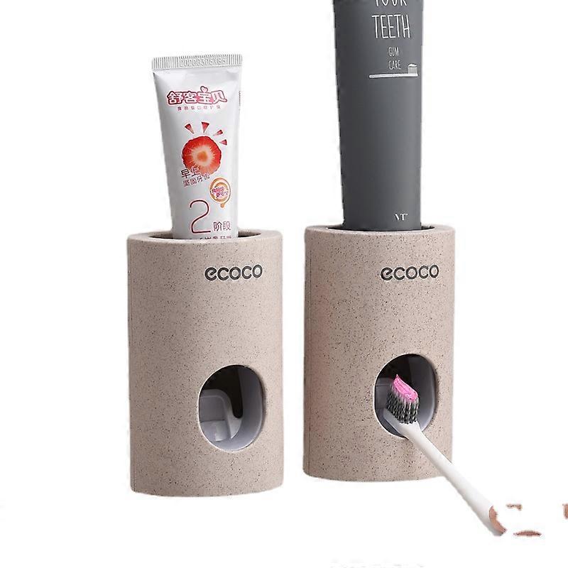 Squeezer Automatic Toothpaste Dispenser Dust-proof Toothbrush Holder Wall Mount Stand Bathroom Accessories Set