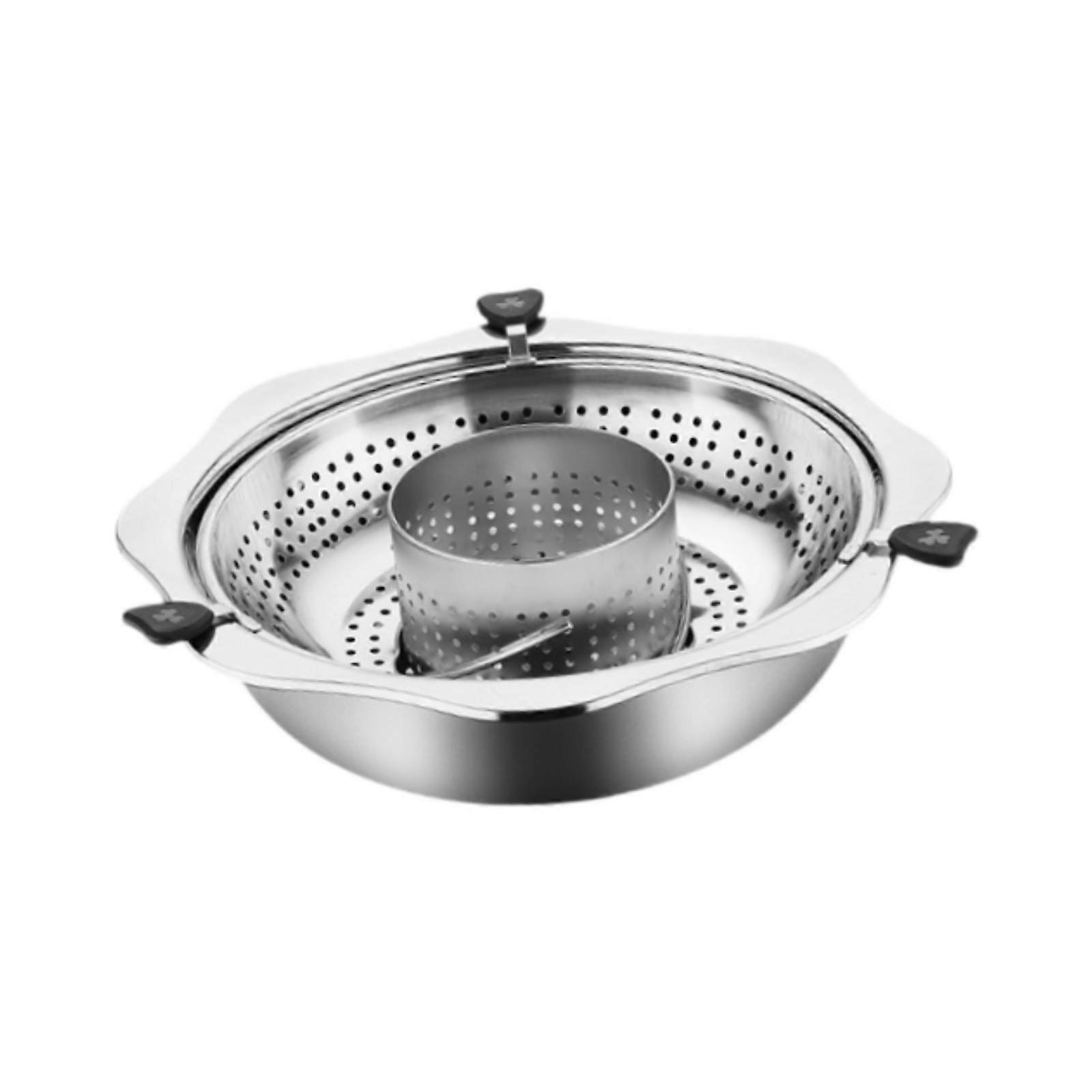 Hot Pot Cooker Lifting Chafing Λεκάνη πιάτων για την οικογενειακή συγκέντρωση κουζίνας πάρτι 34cm με διάτρηση