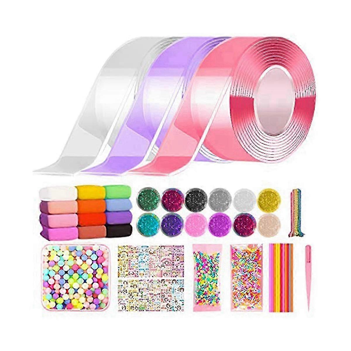 Color Nano Tape Bubble Sticky Ball DIY Elastic Nano Tape Toys Double Sided Bubblable Tapes