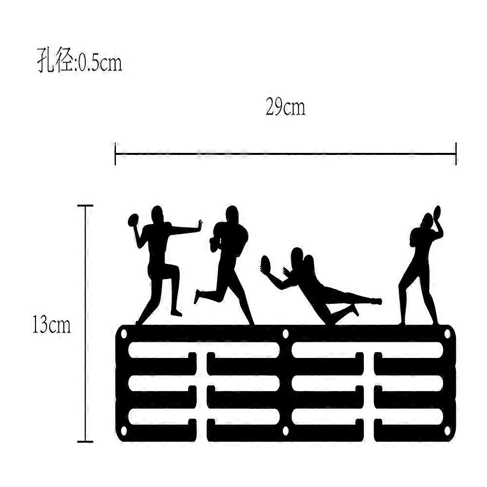 Iron Medal Hanger Holder Display Wall Rack with Screws Rugby 130x290mm Hole: 5mm