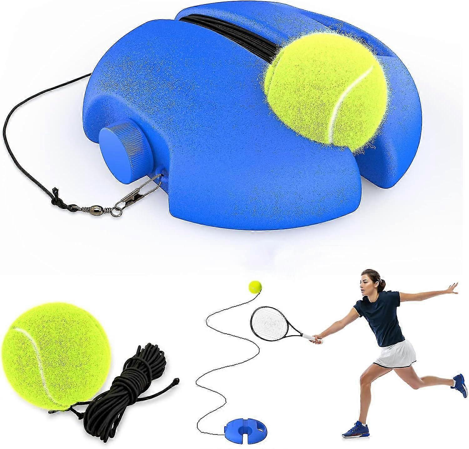 Balle de rebond d’entraîneur de tennis avec 2 balles de corde, équipement de tennis solo pour l’auto-pratique, kit de rebondisseur de tennis pour adultes, enfants, débutants