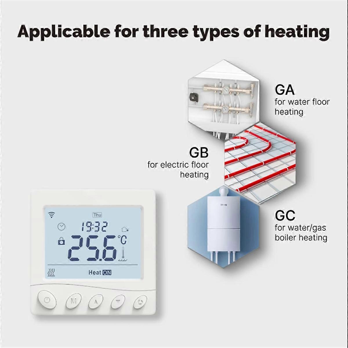 WiFi Thermostat Room Temperature Controller Floor Heating Gas Boiler App Control Work with Home