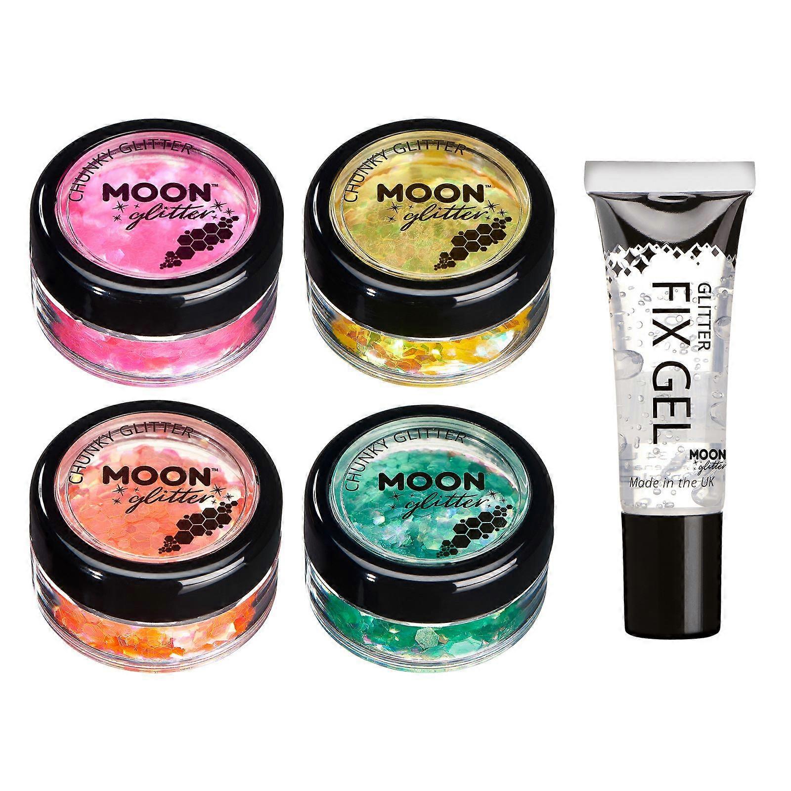 Moon Glitter - Iriscent Chunky Glitter - Sett med 4