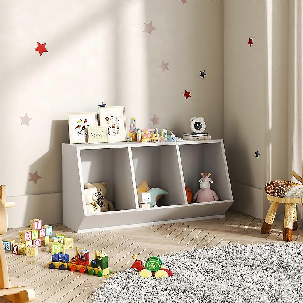 Stackable Open Style Toy Storage Organizer,White