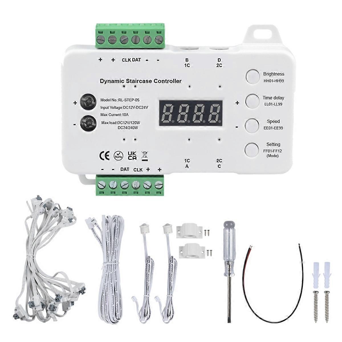 Induction Controller Automatic Staircase Light Step Lighting Controller Brightness Adjustable No Wiring Required