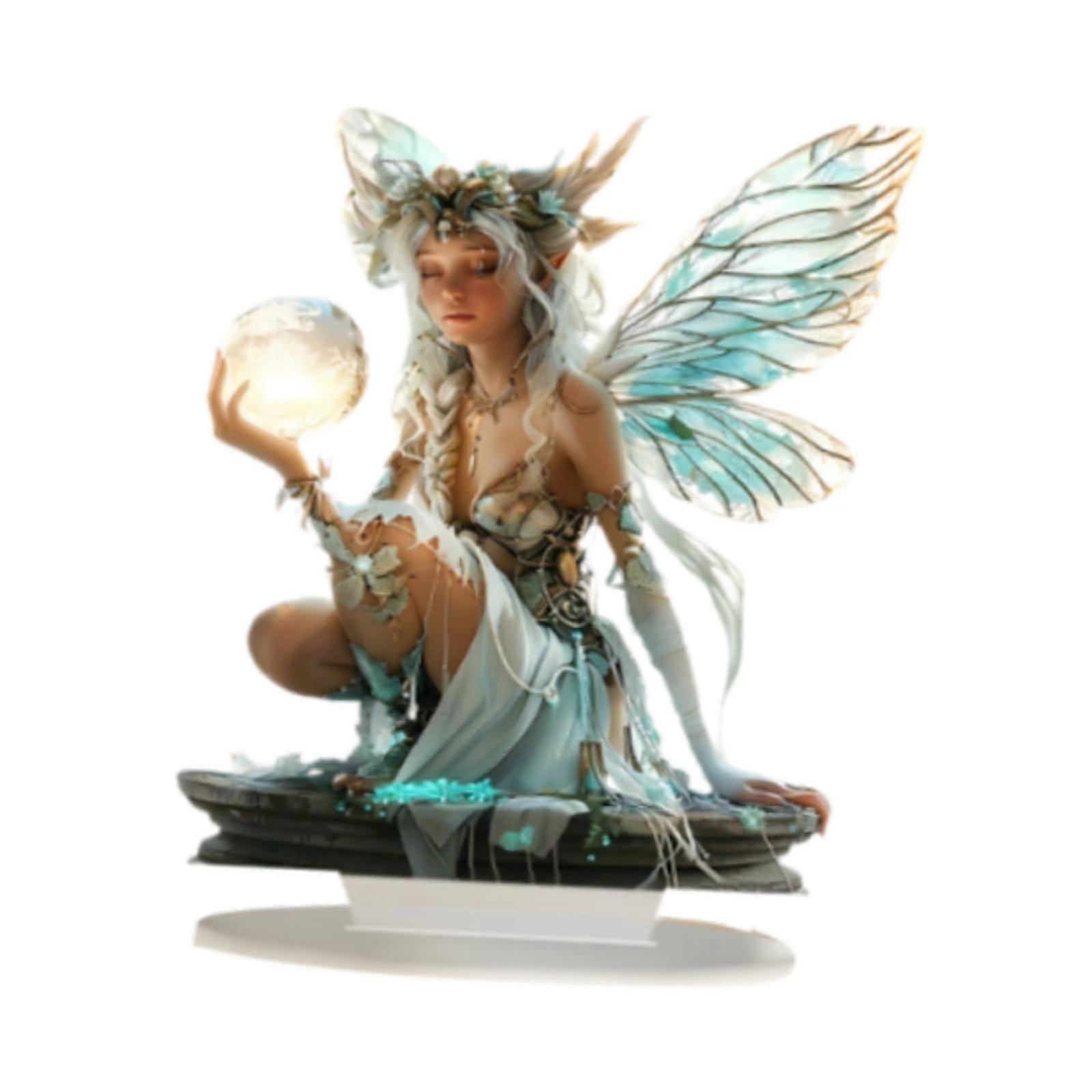 2D Elf Fairy Decoration Collecting Acrylic Artwork for Bedroom Desktop Shelf