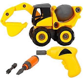 DIY Kids Children Plastic Excavator Model Assembled Engineering Car Toy