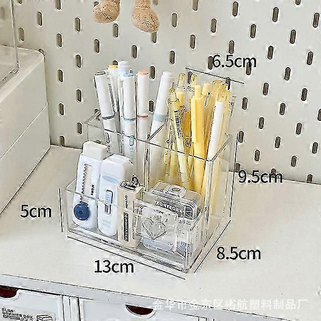 Multi-compartment Pencil Holder Organizer Desktop Ins Students Multi-functional Transparent Compartment Storage Desktop Organizedesk Organizers