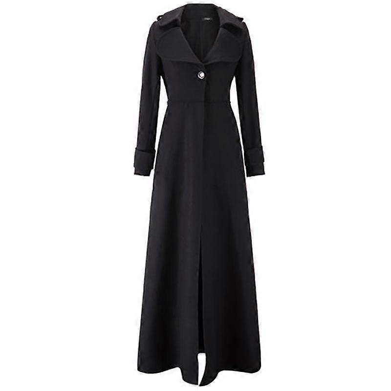 Winter Women Slim Elegant Classic Cashmere Single Button Long Coat