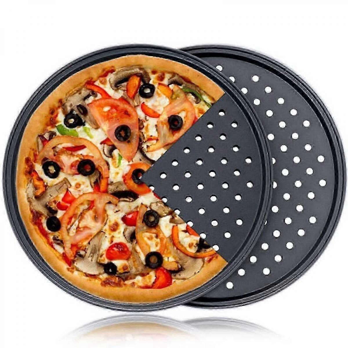 Pizza Tray Non-Stick 9-12' Round Pizza Pan with Holes Baking Oven Tray