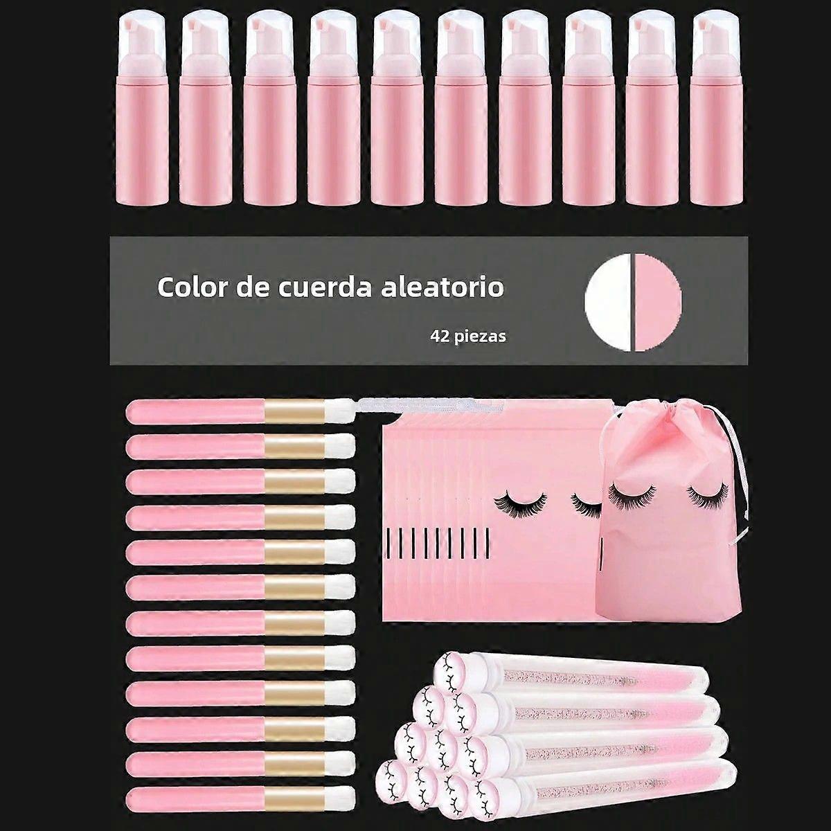 Eyelash and Nose Cleaning Set 42 Pcs with Shampoo Bottles 10pcs with Foam Bottle 12pcs for Deep Pore Cleaning and 10pcs for Eyelash Extension