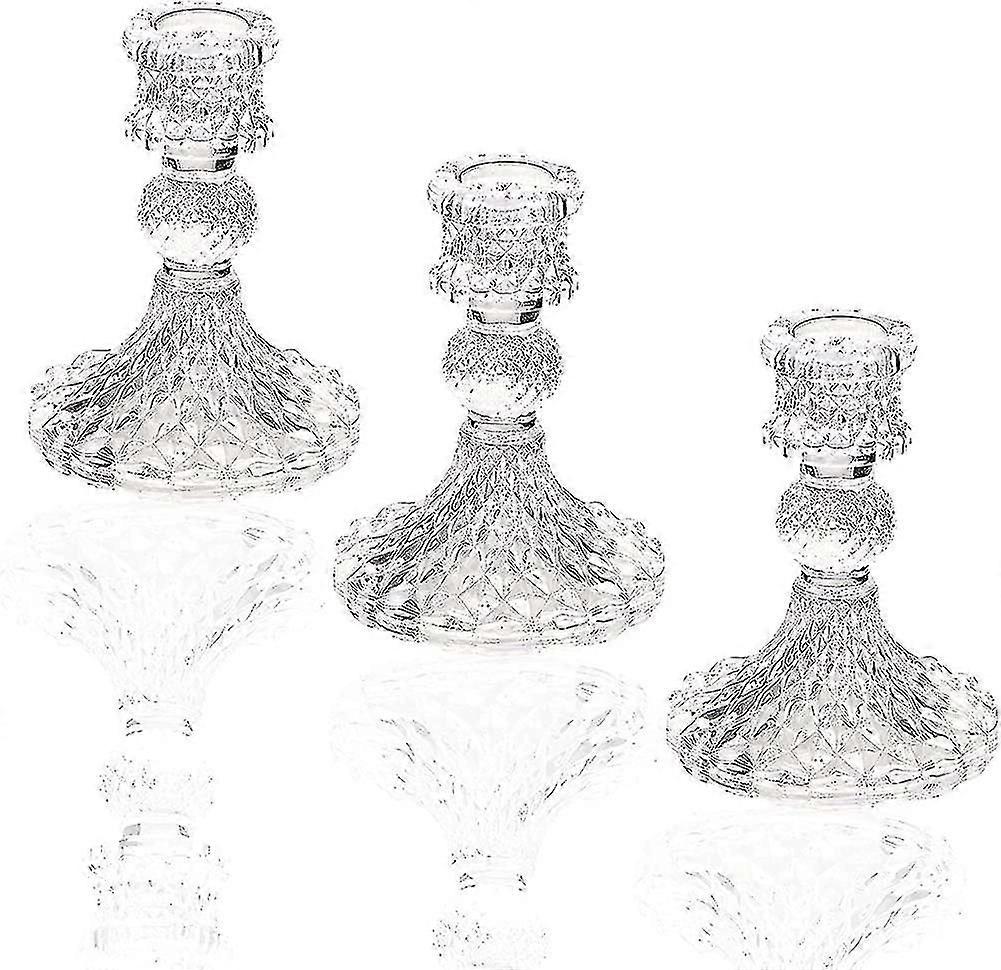 Glass Taper Candlestick Holders