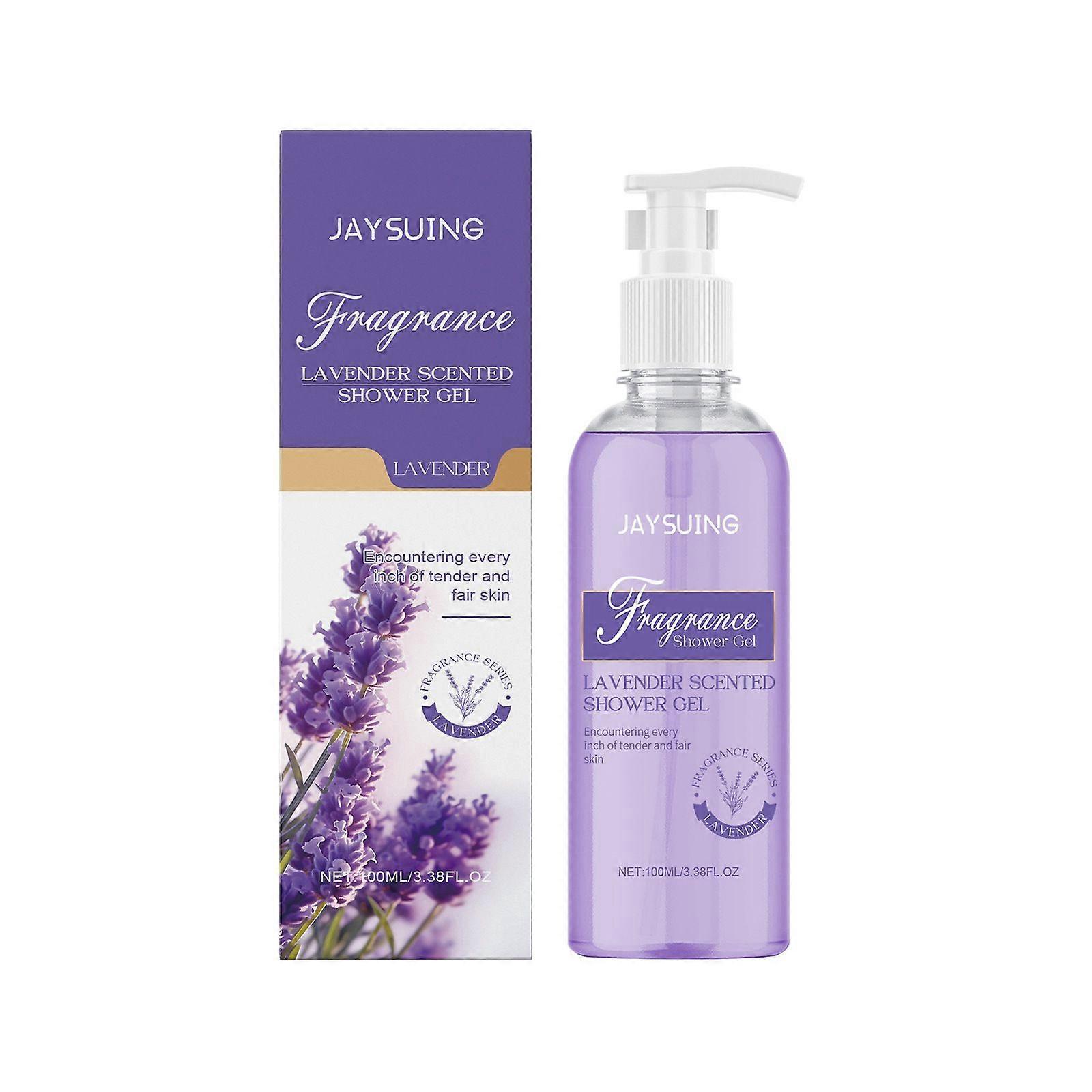 Jaysuing المرأة لافندر عطر دش جل تنظيف بشرة الجسم لطيف منعش ومرطب العطر