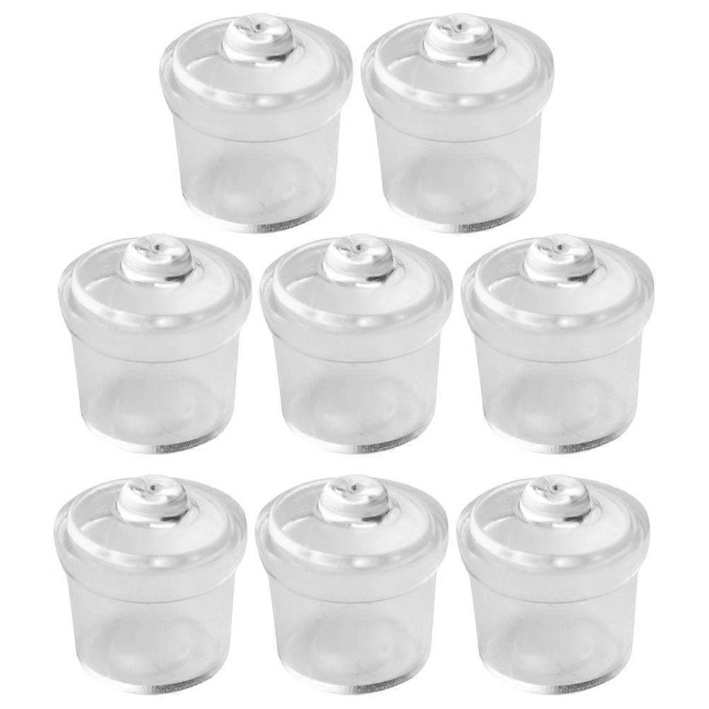 8Pcs Mini PVC Candy Jar Models Simulation Decors Doll-house Candy Can Ornaments
