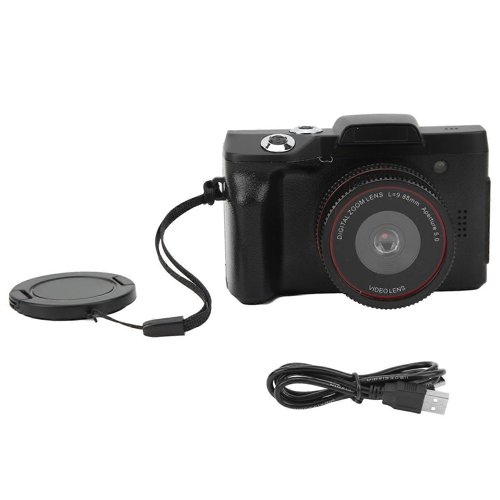 16MP Vlogging Camera with 1080P HD, 16X Zoom, 180° Flip Screen, and Loop Recording
