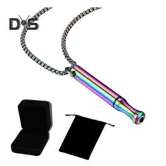 Stainless Steel Breathing Necklace Mindful Relaxation Health Chain Improved Breathing Stress Relief Style Pendant Necklace