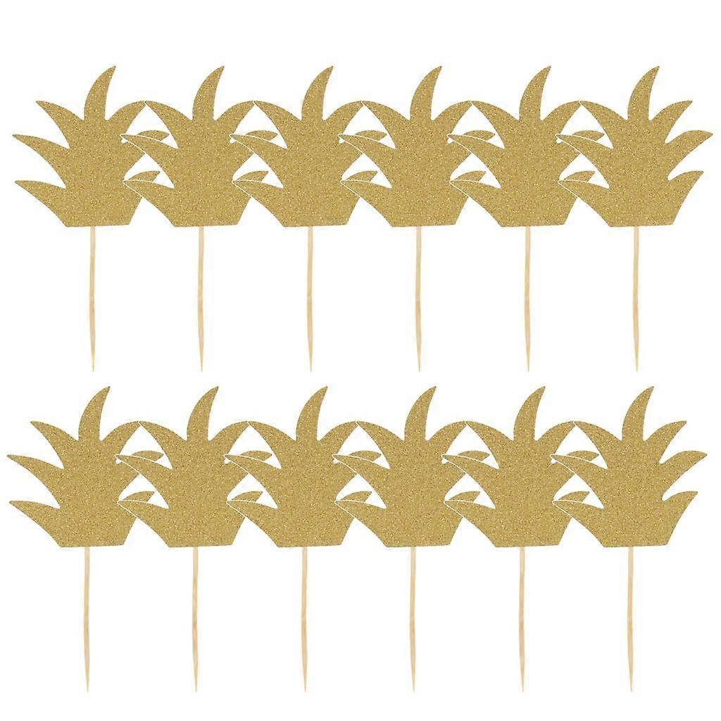 12 Pieces Pineapple Topper Luau Cupcake Shower