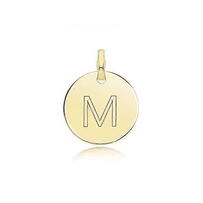 9ct Yellow Gold Round Plain Initial Pendant PN1280/M