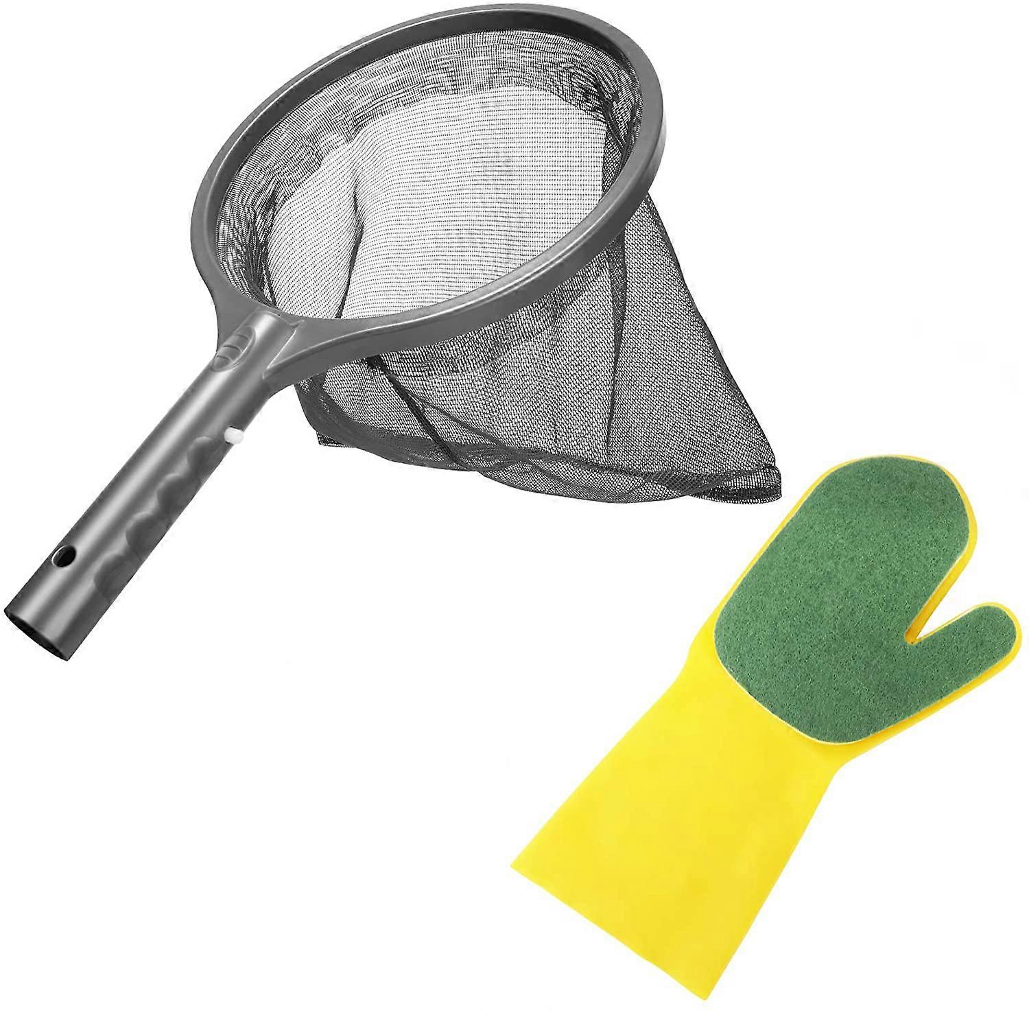 Multi-Function Pool Leaf Rake Net, Curved Edge Design & Safe for All Pool Liners for Swimming Pools & Fish Tanks