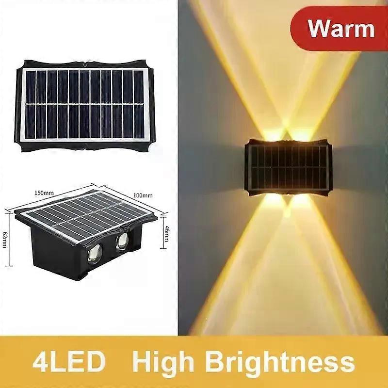 Applique murale solaire extérieure Lumière LED solaire étanche de haut en bas Éclairage lumineux Balcon Cour Jardin Décoration Lumières