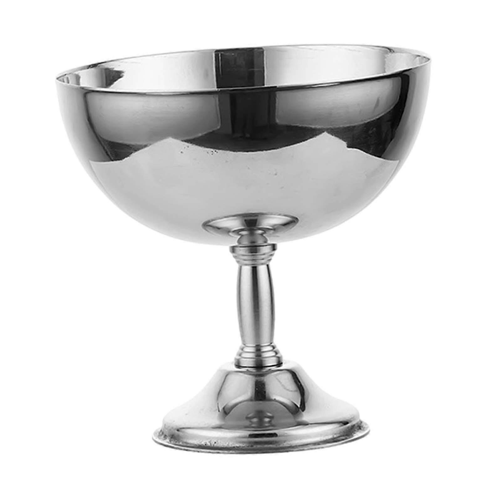 Dessert Bowl Ice Cream Cup Footed Metal Pudding Cup Practical with Fork