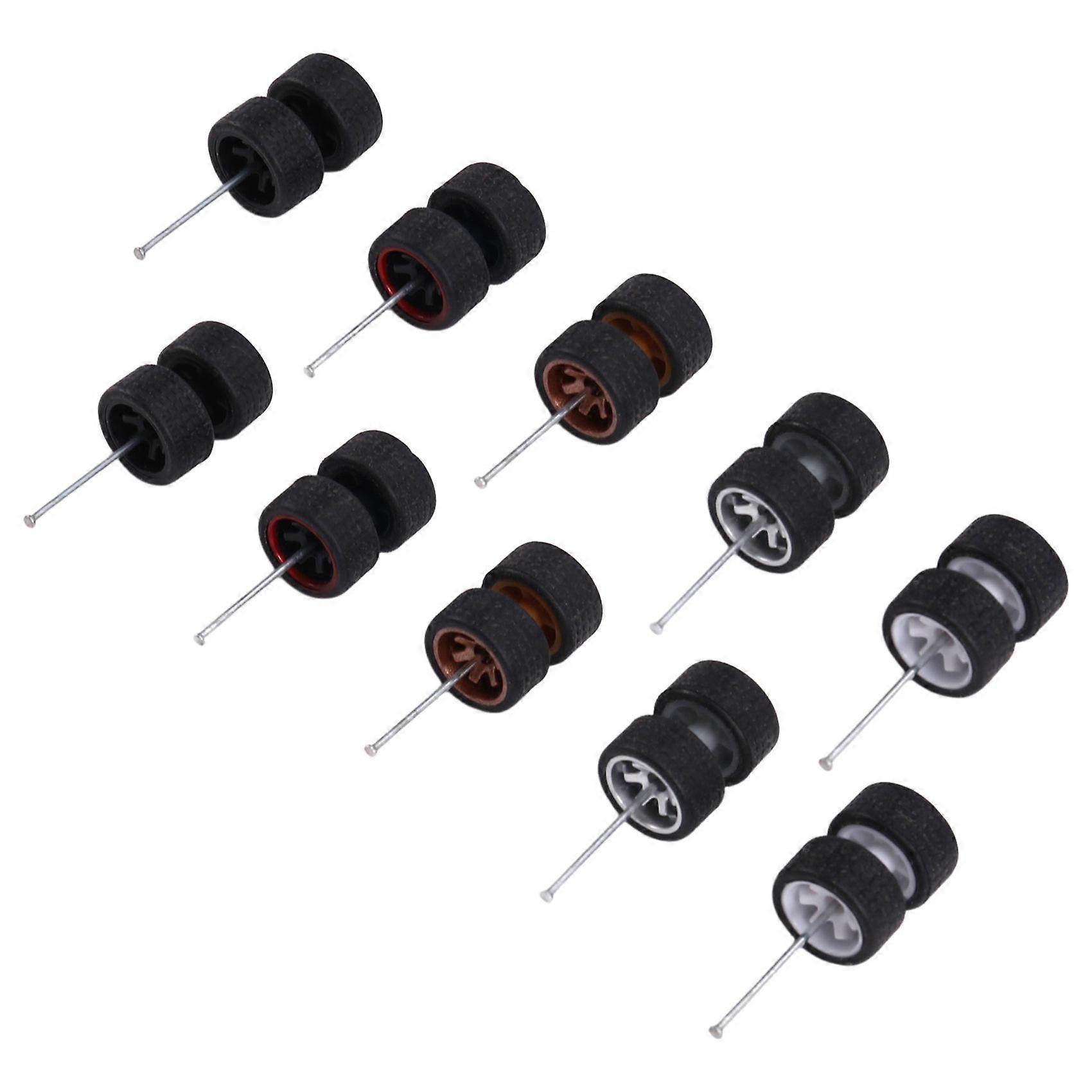5 ensembles 1/64 roues tout-terrain 11mm pneus en caoutchouc tout-terrain pièces de rechange pour mini modèle de camion à l’échelle 1:64
