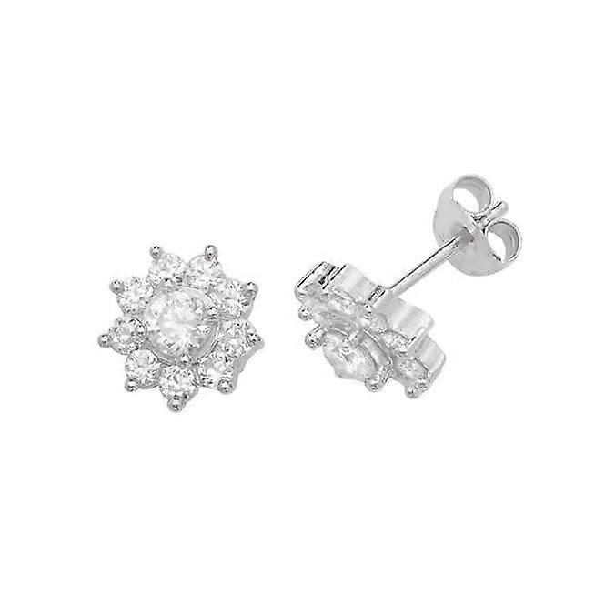 Acotis Silver Cluster Zirconia Stud Earrings G51081