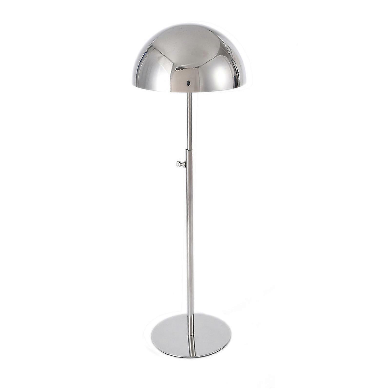 Présentoir à perruques en métal en forme de dôme, étagère d'exposition en acier inoxydable, support à chapeau à fond rond relevable