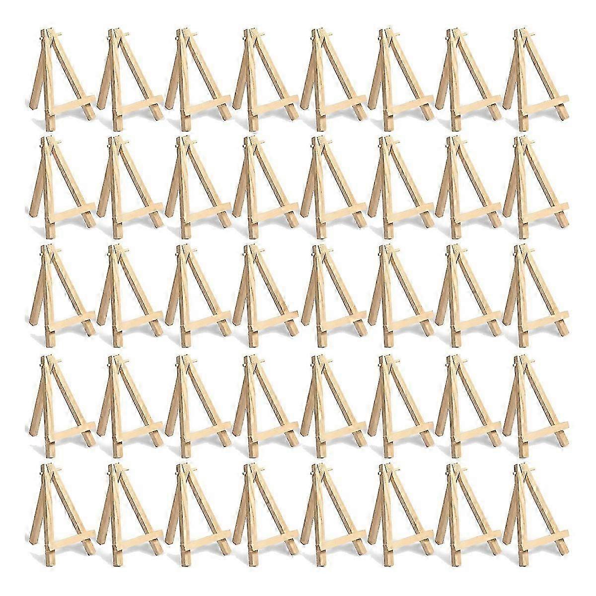 60 Pack Mini Wooden Display Stand Natural Wooden Easel Art Craft Painting Triangle Easel Canvas Sta