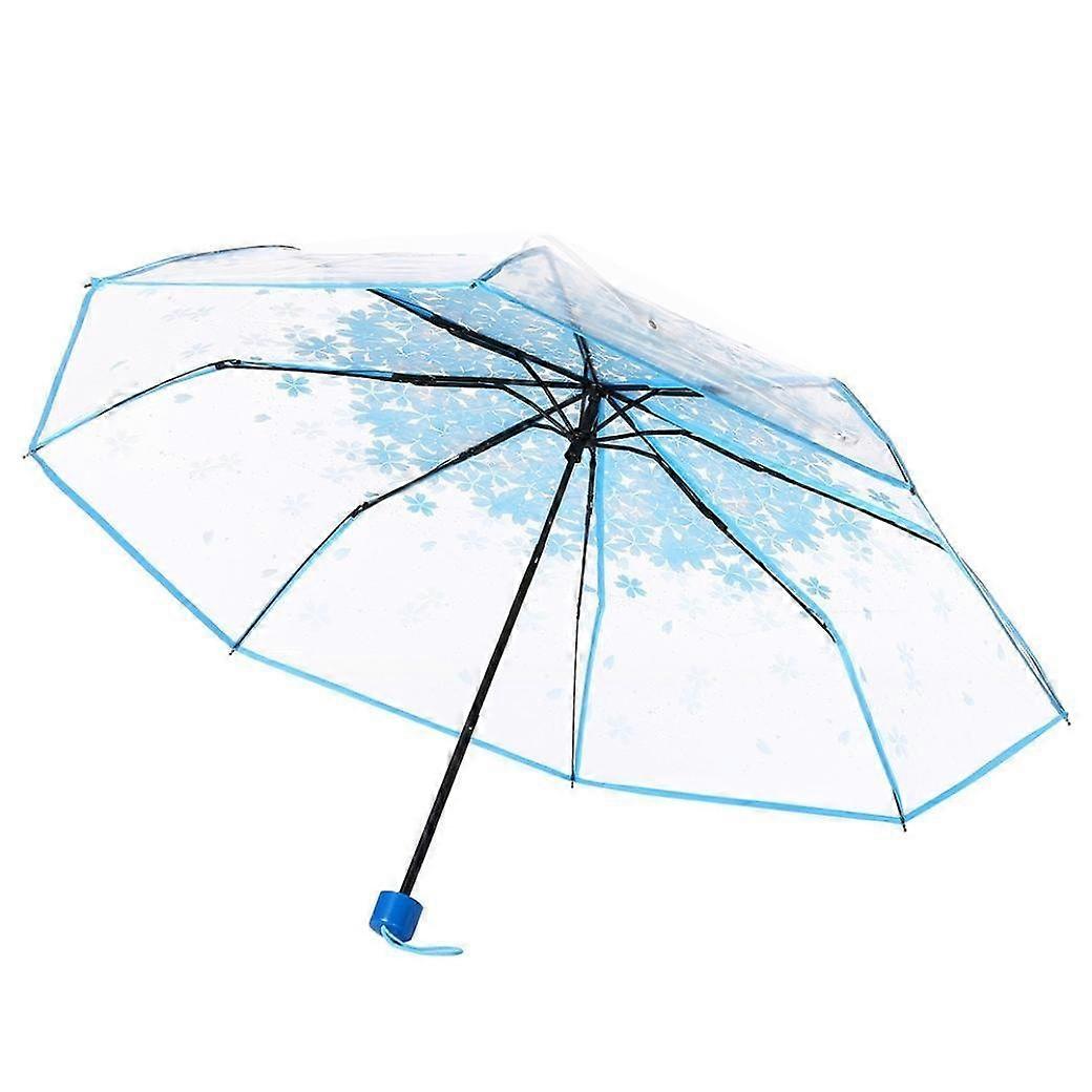 Clear Compact Travel Umbrella - Lightweight Transparent Rain Shield, Windproof Design, Portable Size, Durable Material