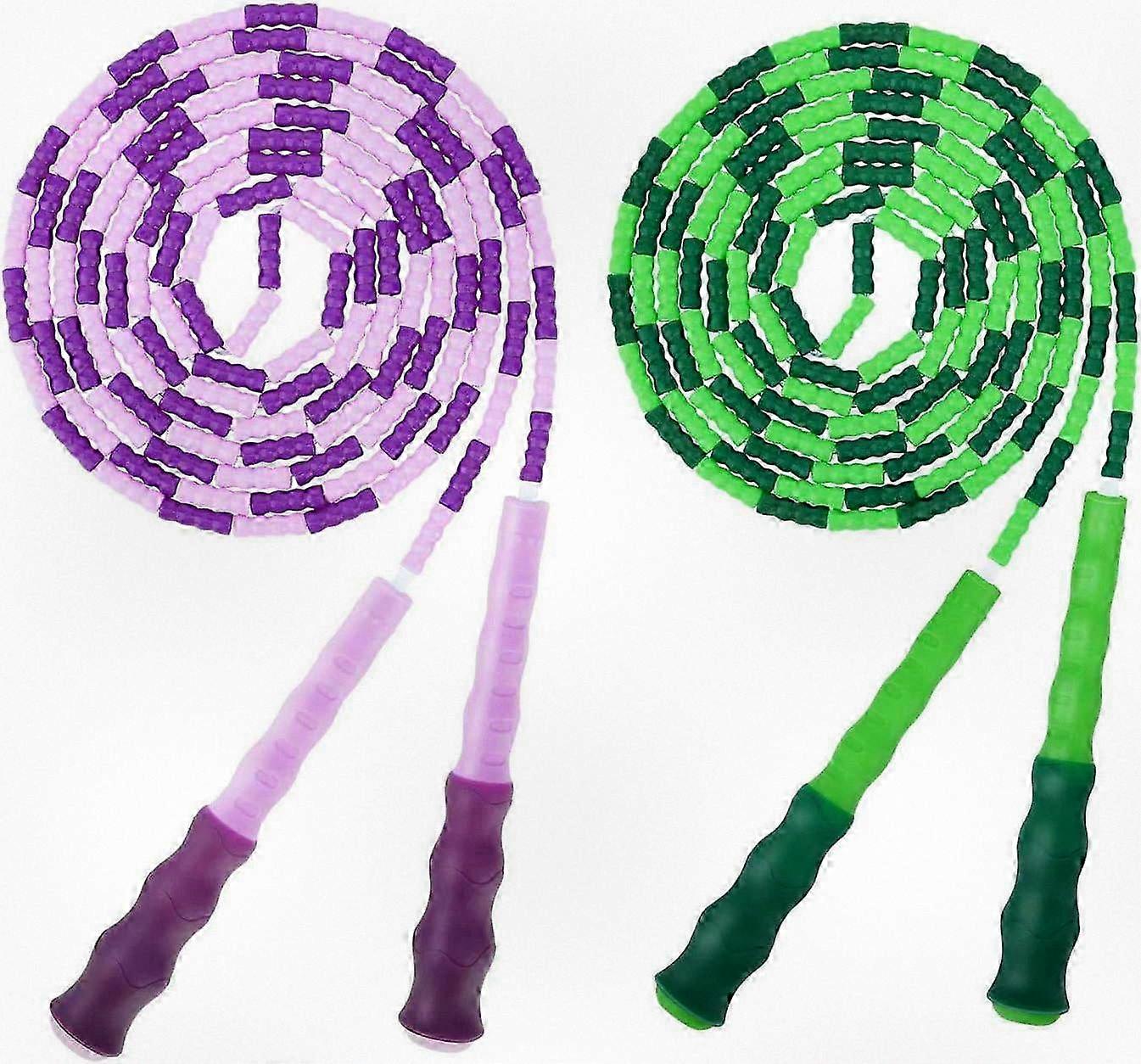 Soft Beaded Jump Ropes (Set of 2) - Adjustable Tangle-Free Exercise Skipping Ropes for Fitness Workouts