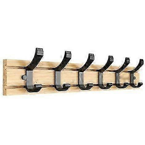 Bamboo coat hook, 6 sliding heads