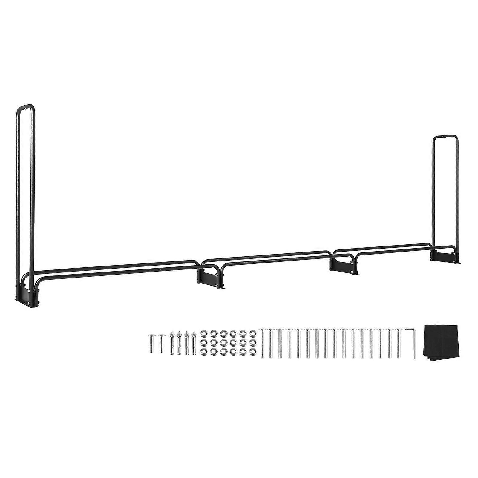 Succebuy 12,7 Fuß Brennholzregal für den Außenbereich mit Abdeckung, 152 x 14,2 x 46,1 Zoll, 600D Oxford wasserdichte Abdeckung für Kamin, Terrasse