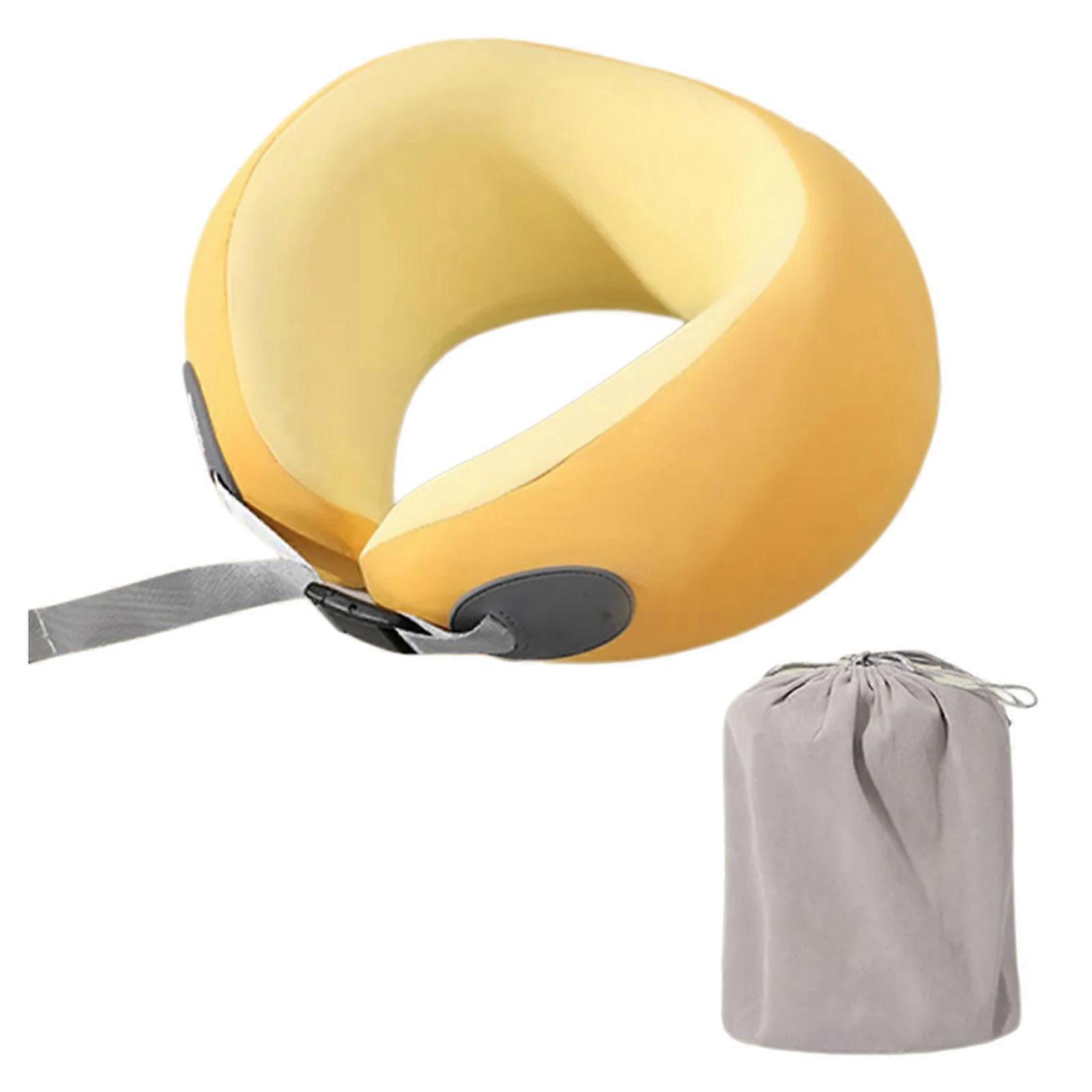 High Elasticitys Cotton Filled Cushions Memory Foam U Shape Neck Pillow for Business Trip and Family Vacations Multicolor