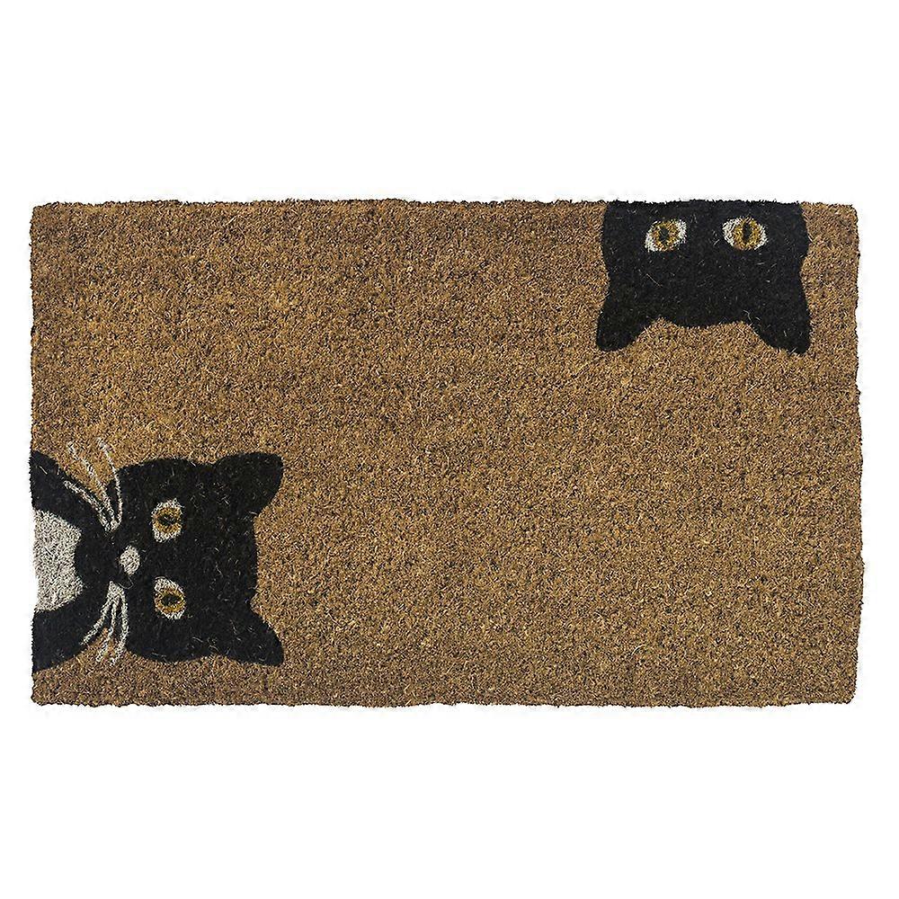 Handmade Doormat Peeping Cats Pattern 18x30 Inches Entryway Mat