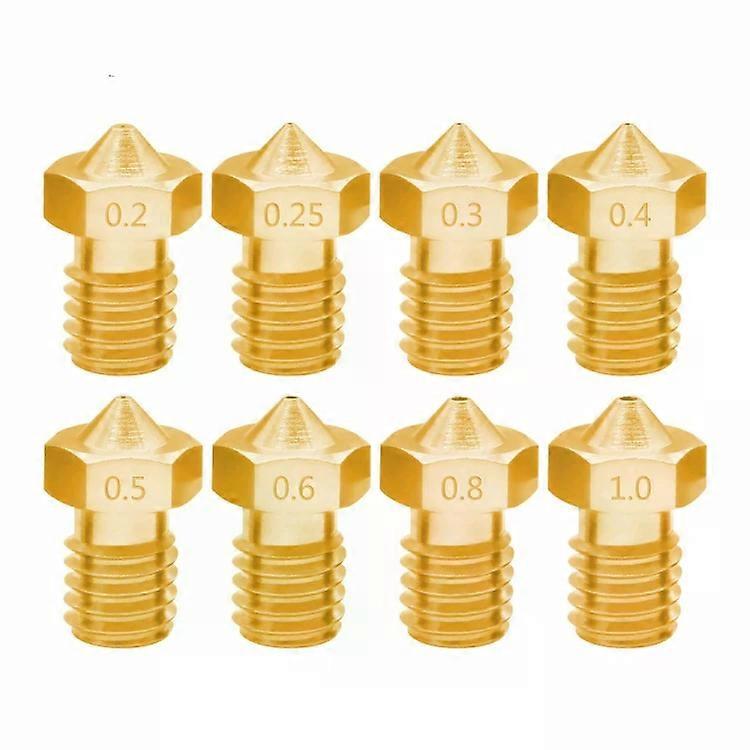 3D Printer Nozzles-8 PCS E3D-V5 V6 M6 Thread Hot Nozzles 1.75/0.35mm