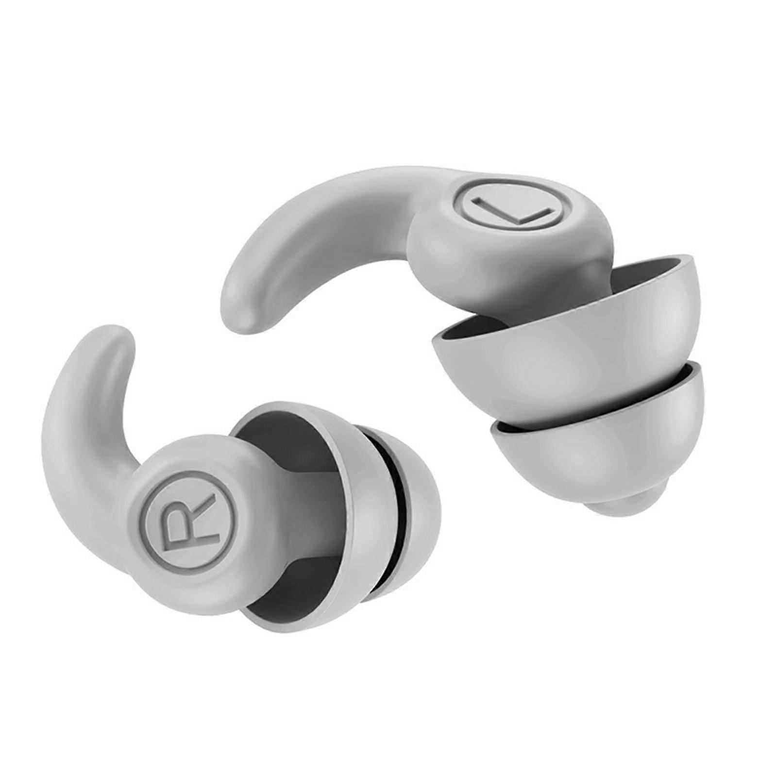 Anti-Drop Earplugs in-Ear Mats Noise Cancelling Ear Plugs Prevent Snoring Noisy Workshops Anti-Drop Protect Hear  grey