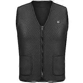 Uomo Donna Ricarica USB Gilet riscaldato elettrico Zip Up Senza maniche per giacca Gilet da pesca per moto da pesca invernale termico caldo all'aperto con tasche Plus